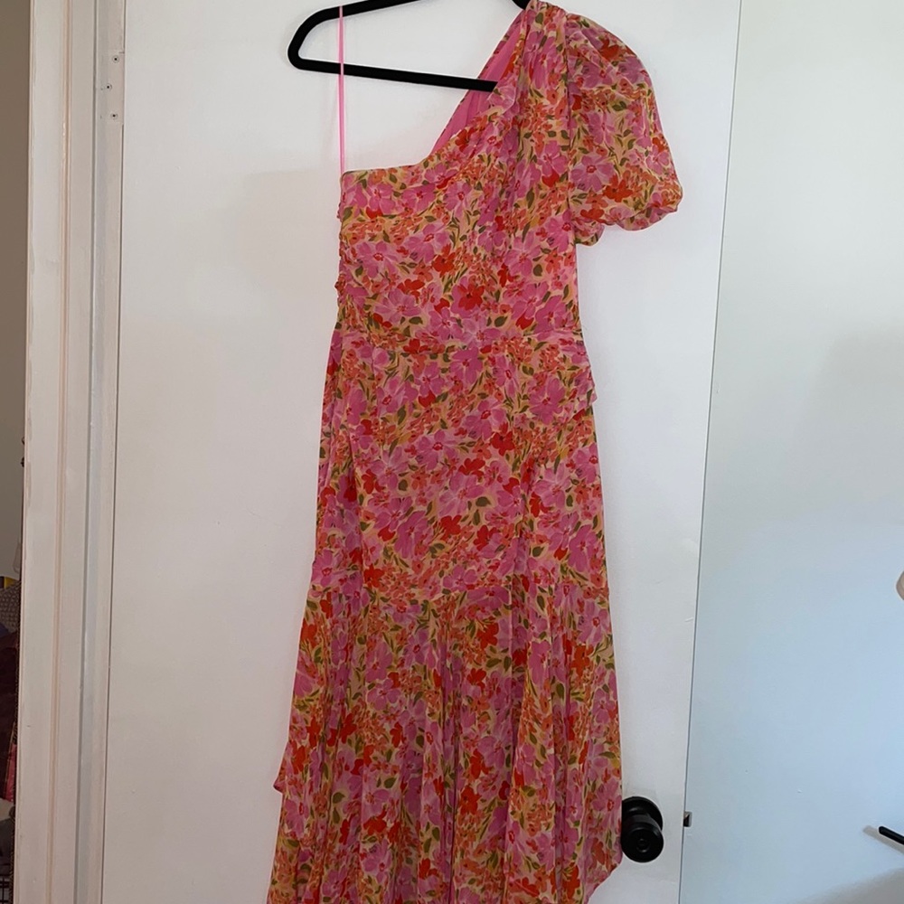 Astr Pink Floral One-Shoulder Dress - Picture 2 of 5